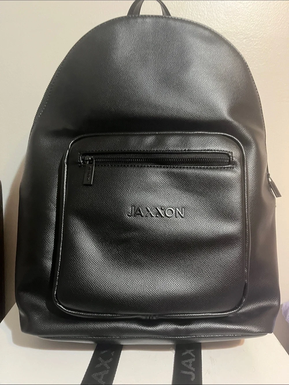 JAXXON LUXURY BLACK FAUX LEATHER BACKPACK DESIGNED IN ITALY